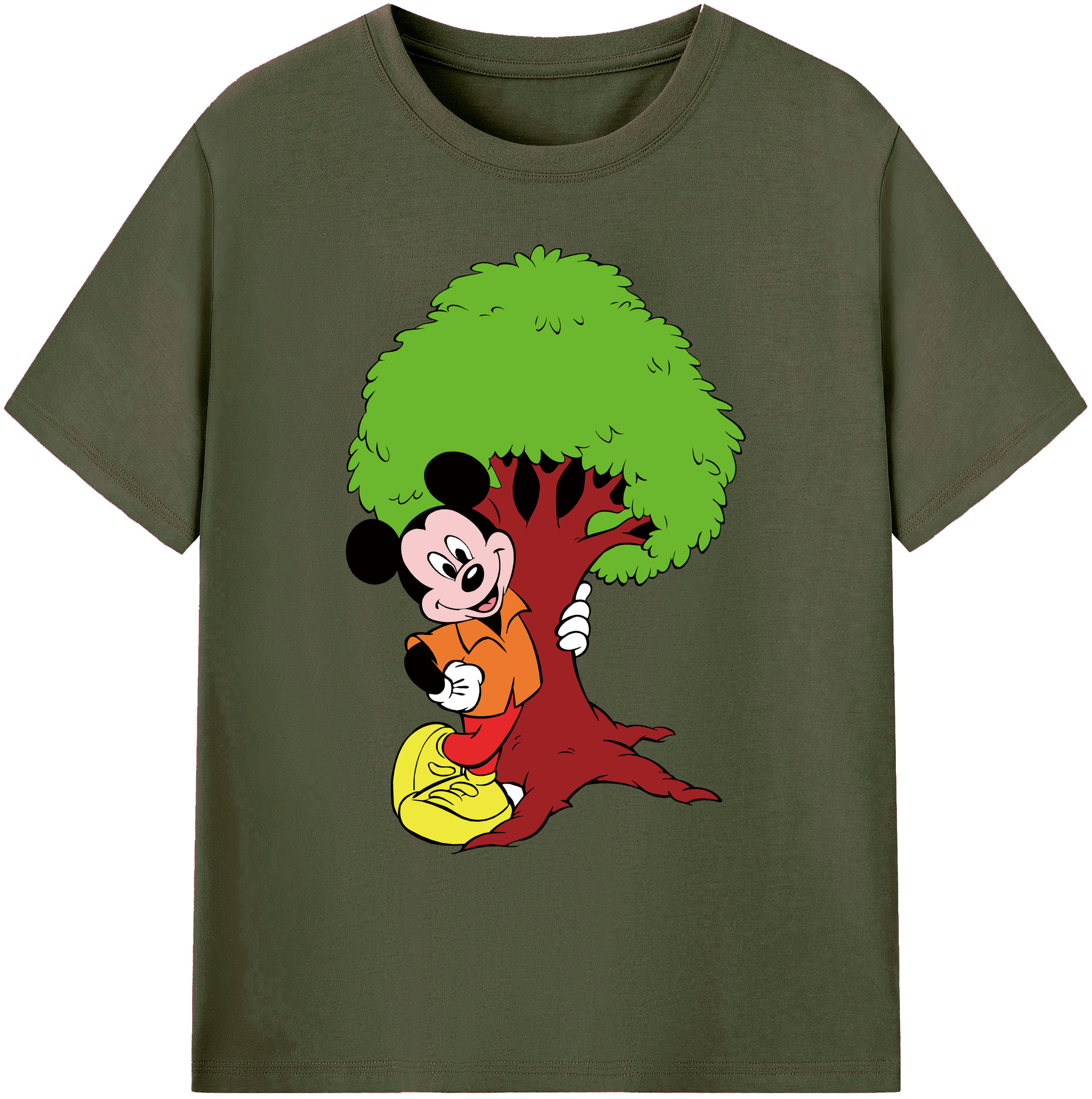 ミッキーマウス Mickey Mouse 綿100％ メンズ半袖Tシャツ｜肌触りやわらか＆通気性